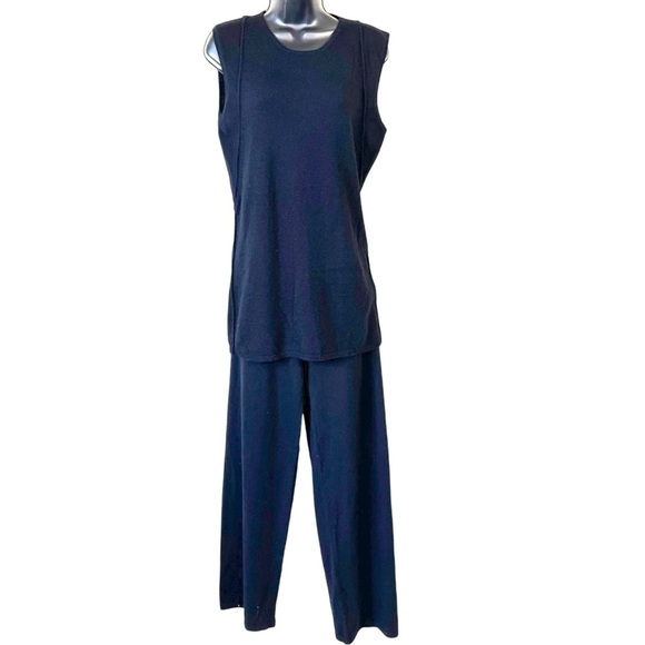 Malo Cashmere 2PC Sleeveless Sweater and Drawstring Pant Set - Picture 1 of 16